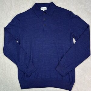 Neiman Marcus Polo Sweater Mens XL Merino Wool Silk Cashmere Long Sleeve Preppy
